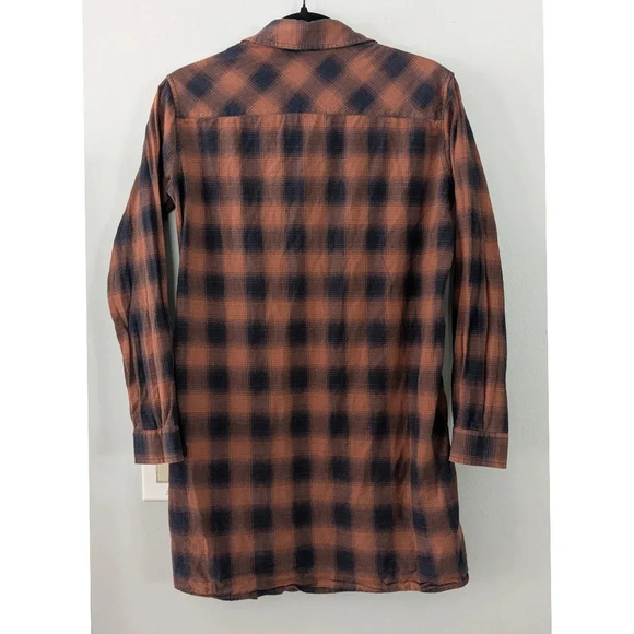 Allsaints Braxon Asymmetrical Plaid Shirt Dress - Picture 9 of 9